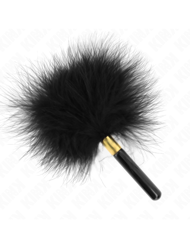KINK - PLUMAS PARA COSQUILLAS METAL DORADO NEGRA 18 CM