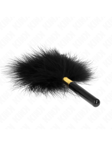 KINK - PLUMAS PARA COSQUILLAS METAL DORADO NEGRA 18 CM