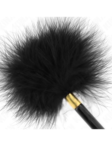 KINK - PLUMAS PARA COSQUILLAS METAL DORADO NEGRA 18 CM