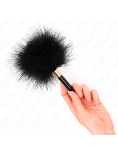 KINK - PLUMAS PARA COSQUILLAS METAL DORADO NEGRA 18 CM