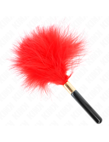 KINK - PLUMAS PARA COSQUILLAS METAL DORADO ROJO 18 CM