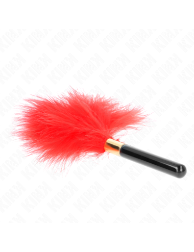KINK - PLUMAS PARA COSQUILLAS METAL DORADO ROJO 18 CM