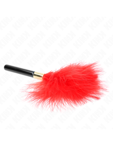 KINK - PLUMAS PARA COSQUILLAS METAL DORADO ROJO 18 CM