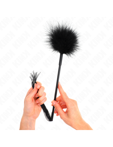 KINK - LÁTIGO DE SILICONA CON PLUMAS PARA COSQUILLAS 47 CM