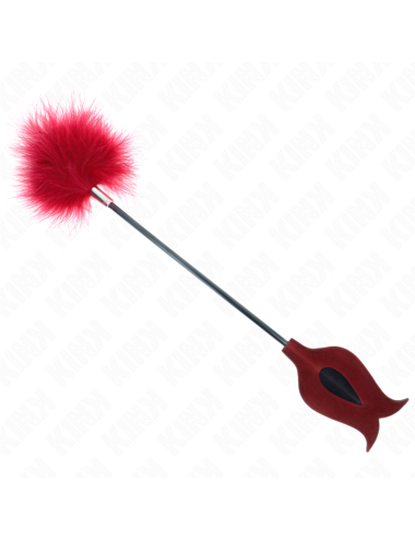 KINK - PLUMAS PARA COSQUILLAS CON PALETA FORMA DE ROSA 38 CM