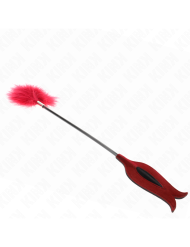 KINK - PLUMAS PARA COSQUILLAS CON PALETA FORMA DE ROSA 38 CM