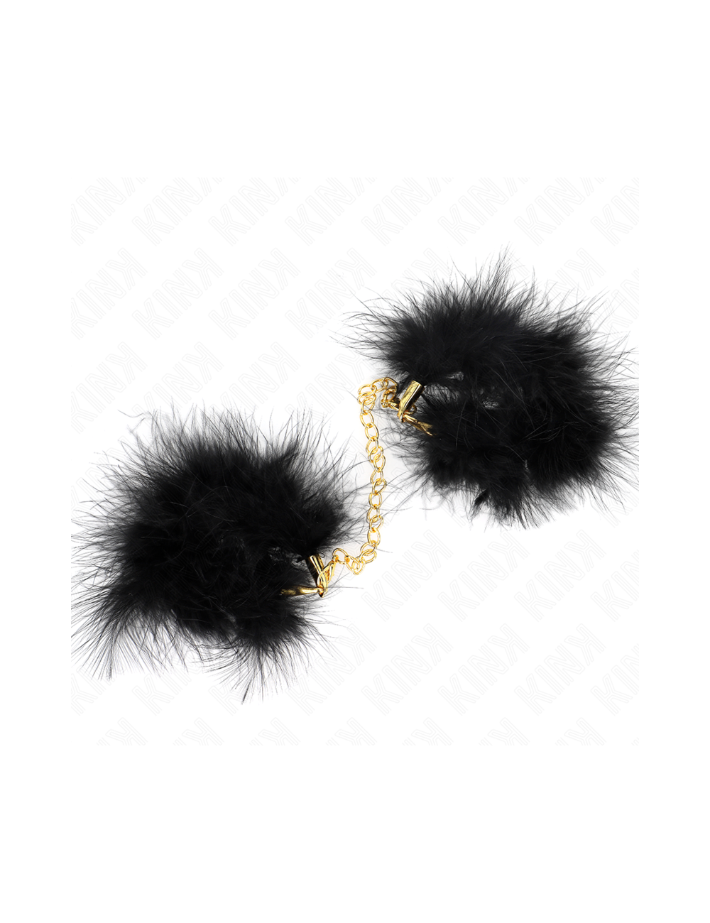 KINK - ESPOSAS DE PLUMAS NEGRO CON CADENA DORADA MODELO 2
