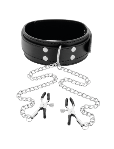 DARKNESS - COLLAR CON PINZAS PARA PEZONES NEGRO