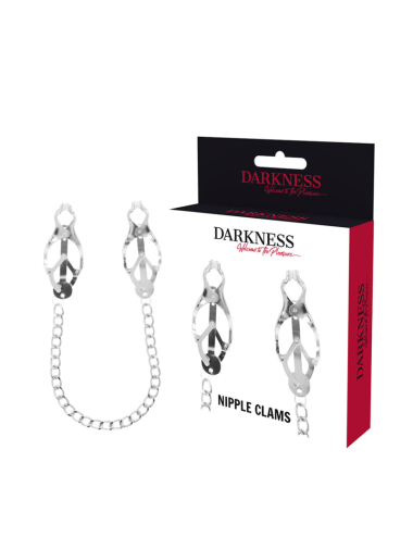 DARKNESS - ABRAZADERA PEZONES METAL CON CADENA