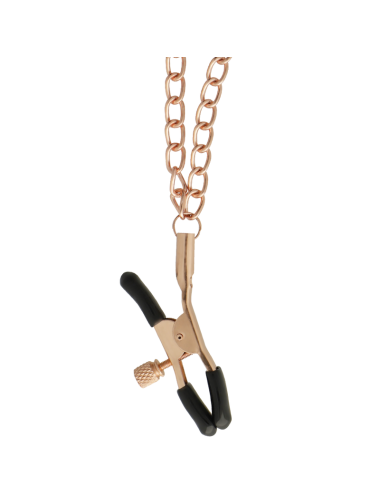 BEGME - BLACK EDITION COLLAR CON CADENAS Y PINZAS PEZONES CON FORRO DE NEOPRENO