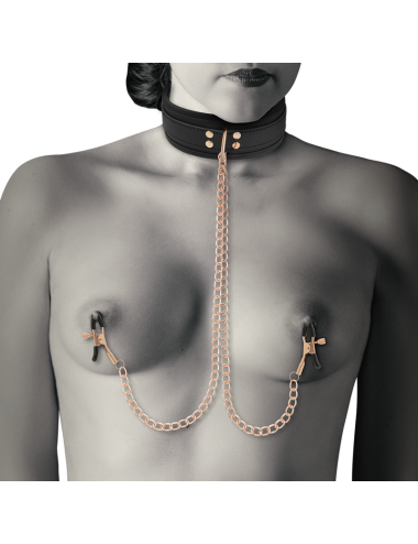 COQUETTE CHIC DESIRE - FANTASY COLLAR CON PINZAS PEZONES CON FORRO DE NEOPRENO