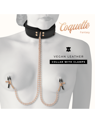 COQUETTE CHIC DESIRE - FANTASY COLLAR CON PINZAS PEZONES CON FORRO DE NEOPRENO
