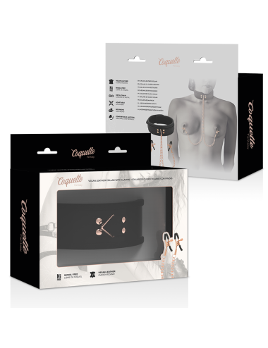 COQUETTE CHIC DESIRE - FANTASY COLLAR CON PINZAS PEZONES CON FORRO DE NEOPRENO