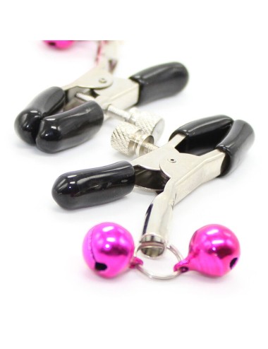 OHMAMA FETISH - PINZAS PEZONES CON CASCABEL ROSA
