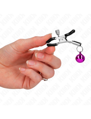 KINK - PINZAS PARA PEZONES CON CAMPANILLA VIOLETA 6 CM