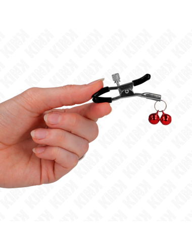 KINK - PINZAS PARA PEZONES CON DOBLE CAMPANILLA ROJO 6 CM
