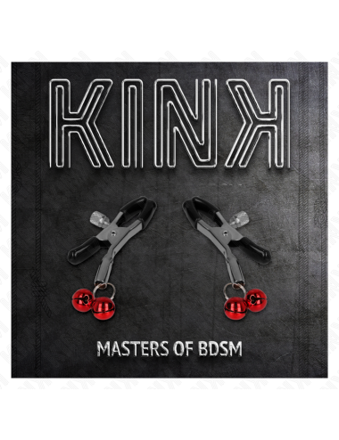 KINK - PINZAS PARA PEZONES CON DOBLE CAMPANILLA ROJO 6 CM