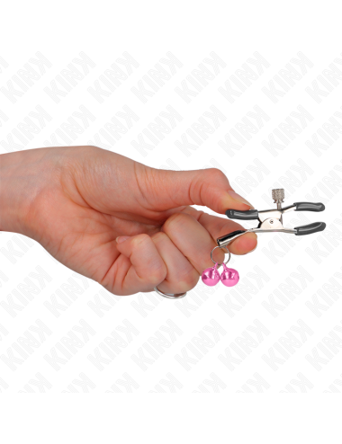 KINK - PINZAS PARA PEZONES CON DOBLE CAMPANILLA ROSA 6 CM