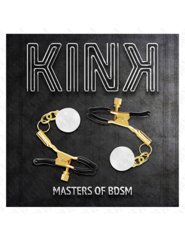 KINK - PINZAS PARA PEZONES DORADAS CON COLGANTE DE VIDRIO 6 CM