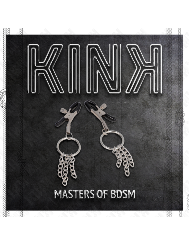 KINK - PINZAS PARA PEZONES CON ARO Y PEQUEÑAS CADENAS PLATEADO 6 CM