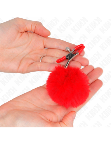 KINK - PINZAS PARA PEZONES CON POMPÓN ROJO 6 CM