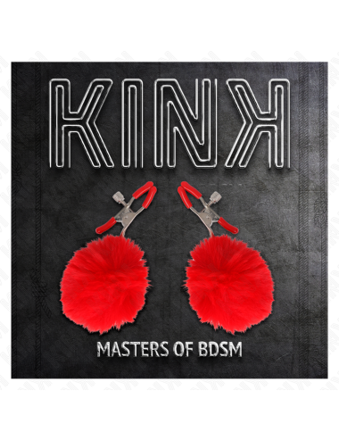 KINK - PINZAS PARA PEZONES CON POMPÓN ROJO 6 CM