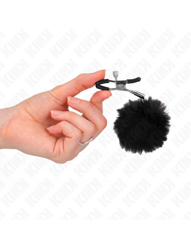 KINK - PINZAS PARA PEZONES CON POMPÓN NEGRO 6 CM