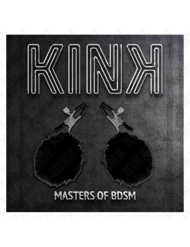KINK - PINZAS PARA PEZONES CON POMPÓN NEGRO 6 CM