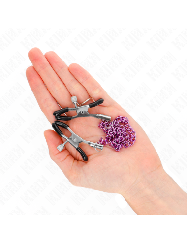 KINK - PINZAS PARA PEZONES CON CADENA VIOLETA 30 CM