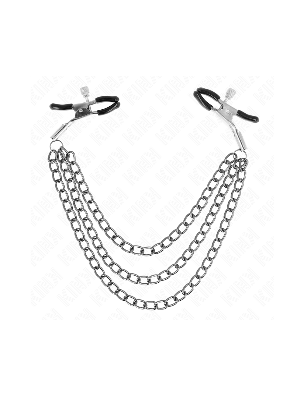 KINK - PINZAS PARA PEZONES CON TRIPLE CADENA NEGRO 20/23/28 CM