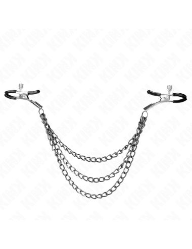 KINK - PINZAS PARA PEZONES CON TRIPLE CADENA NEGRO 20/23/28 CM