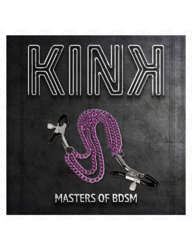 KINK - PINZAS PARA PEZONES CON TRIPLE CADENA VIOLETA 20/23/28 CM
