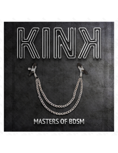 KINK - PINZAS PARA PEZONES CON DOBLE CADENA GRUESA PLATEADO 20/23 CM