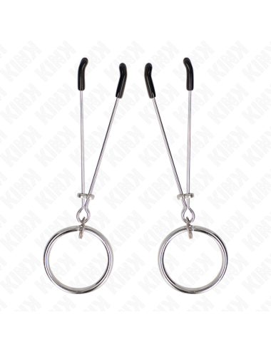 KINK - PINZAS PARA PEZONES FINA CON ARO PLATEADO 7 CM