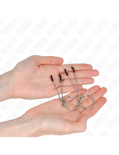 KINK - PINZAS PARA PEZONES FINA CON ARO PLATEADO 7 CM