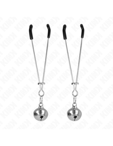 KINK - PINZAS PARA PEZONES FINA CON CASCABEL PLATEADO 7 CM