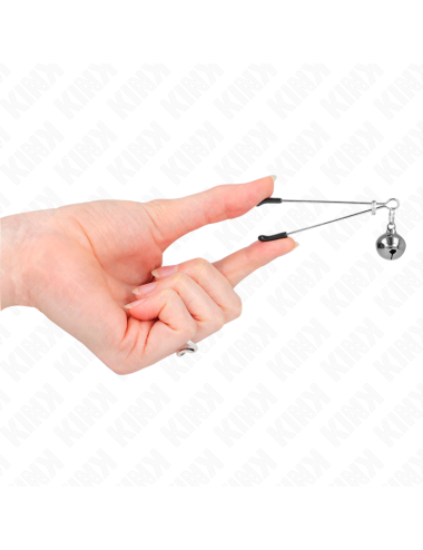 KINK - PINZAS PARA PEZONES FINA CON CASCABEL PLATEADO 7 CM