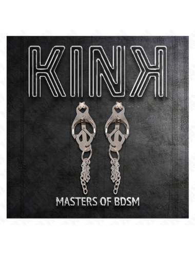 KINK - PINZAS PARA PEZONES ESTILO JAPONÉS CON CADENAS PLATEADO