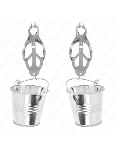 KINK - PINZAS PARA PEZONES ESTILO JAPONÉS CON CUBOS PLATEADO