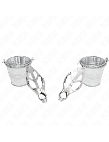KINK - PINZAS PARA PEZONES ESTILO JAPONÉS CON CUBOS PLATEADO