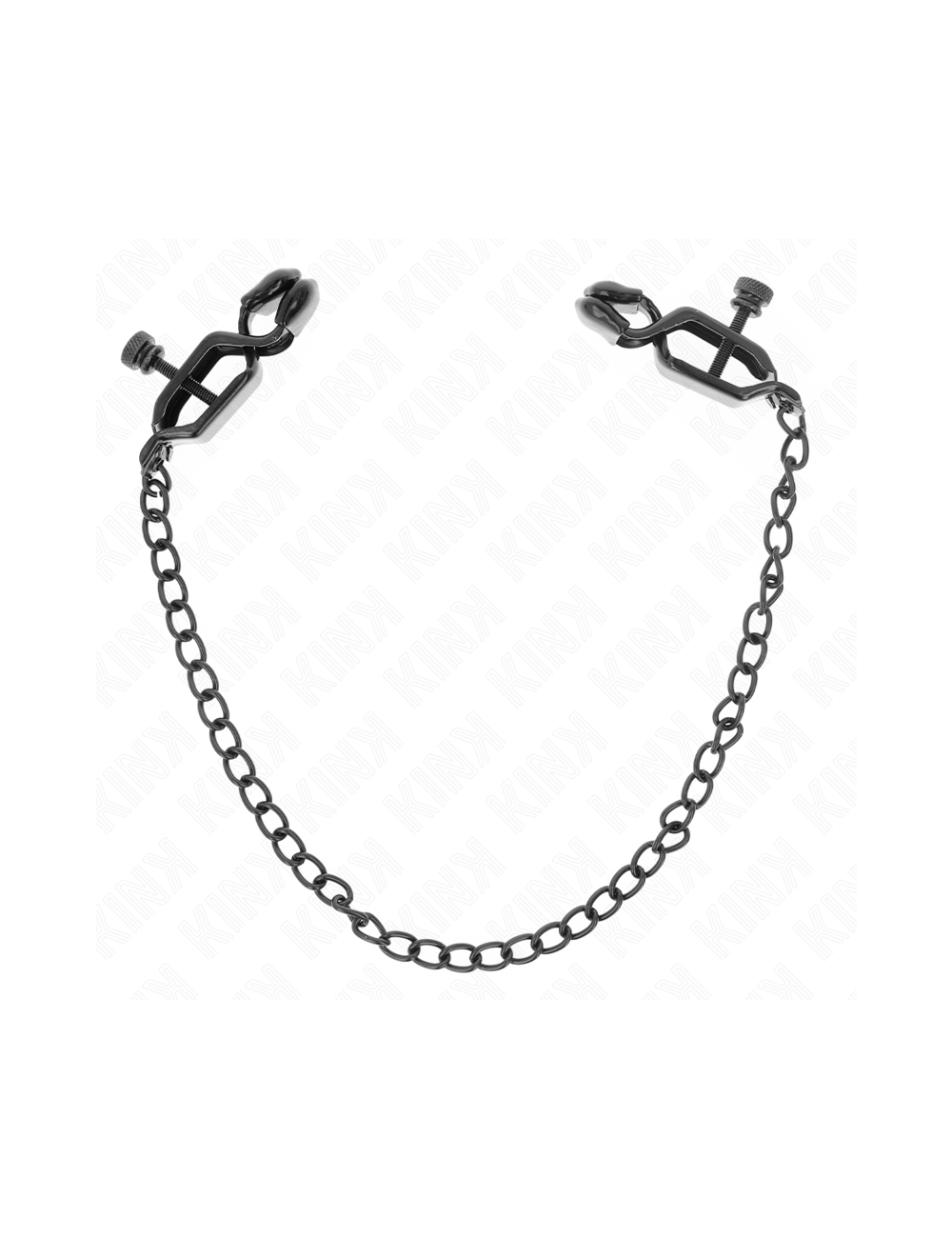 KINK - PINZAS PARA PEZONES PLANAS NEGRO CON CADENA NEGRO 30 CM