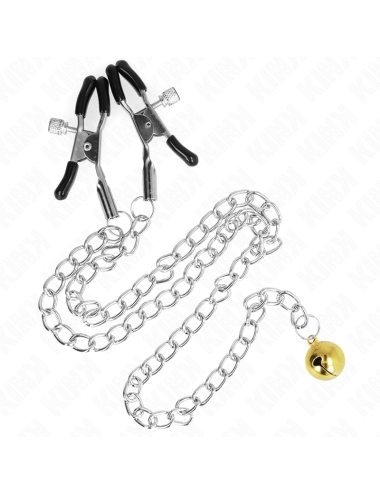 KINK - PINZAS PARA PEZONES CON CAMPANA DORADO Y CADENA 30 CM