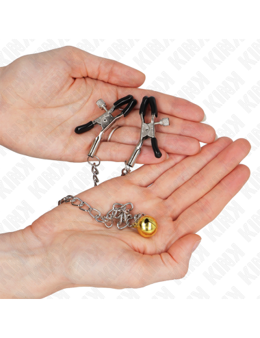 KINK - PINZAS PARA PEZONES CON CAMPANA DORADO Y CADENA 30 CM