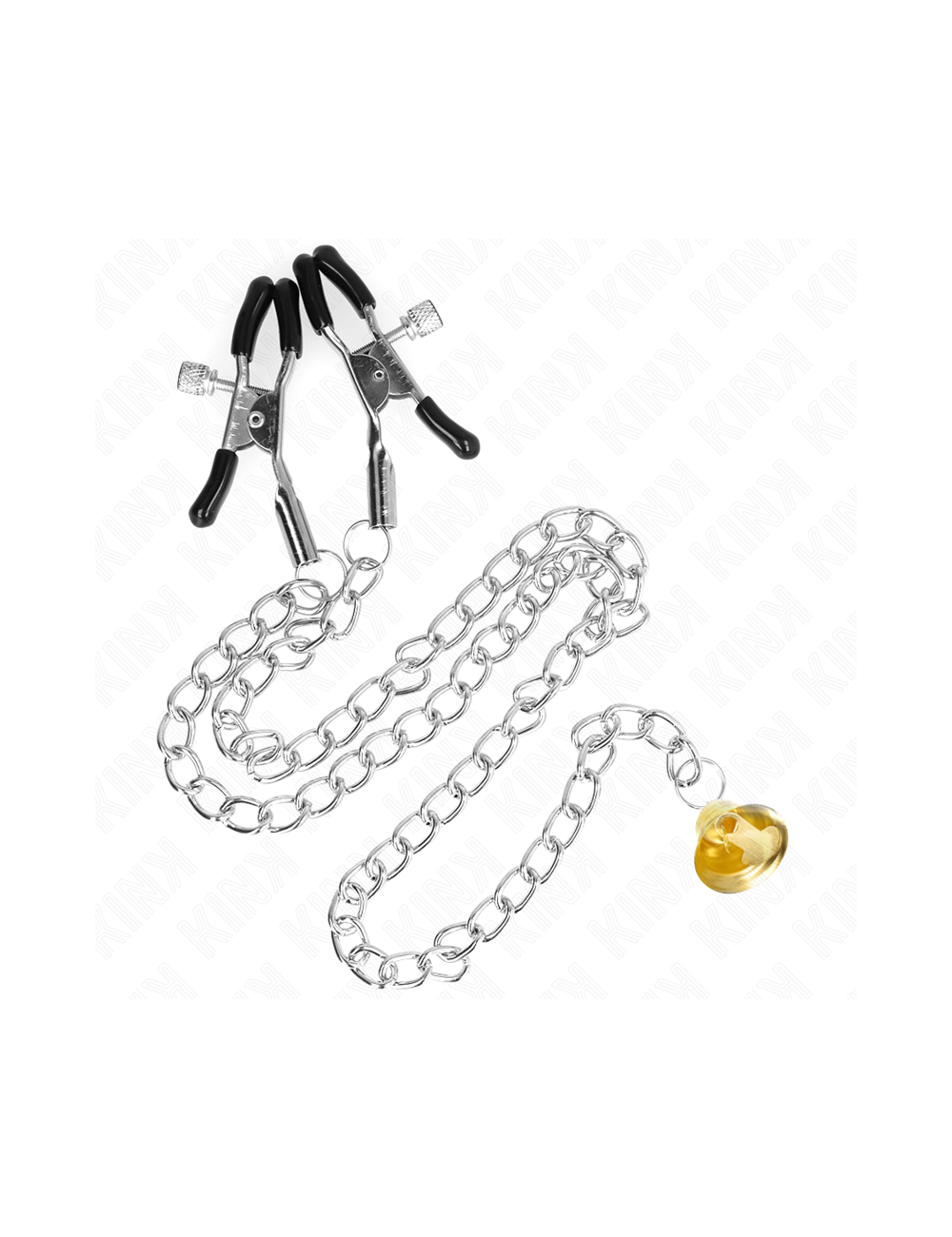 KINK - PINZAS PARA PEZONES CON CAMPANA CASCABEL DORADO Y CADENA 30 CM