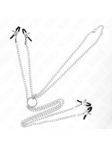 KINK - PINZAS PARA PEZONES Y CLÍTORIS 4 ENGANCHES AJUSTABLE PLATEADO