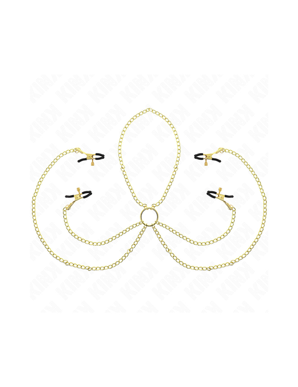 KINK - PINZAS PARA PEZONES Y CLÍTORIS 4 ENGANCHES AJUSTABLE DORADO KINK - PINZAS PARA PEZONES Y CLÍTORIS 4 ENGANCHES AJUSTABLE DORADO