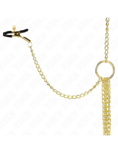 KINK - PINZAS PARA PEZONES Y CLÍTORIS 4 ENGANCHES AJUSTABLE DORADO