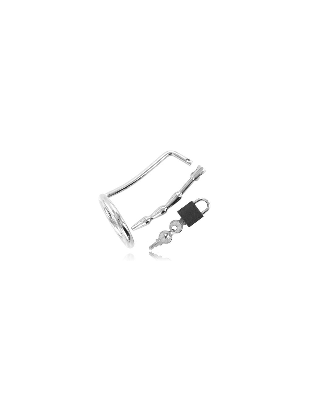 METAL HARD - ANILLO TESTICULOS CON PLUG URETRA CASTIDAD METAL HARD - ANILLO TESTICULOS CON PLUG URETRA CASTIDAD