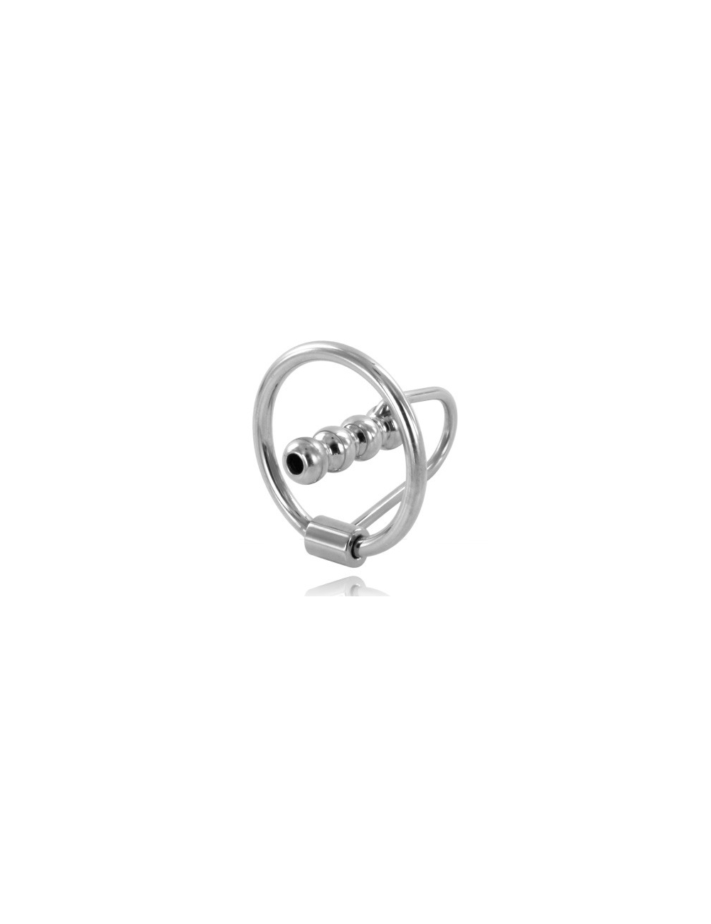 METAL HARD - ANILLO GLANDE CON PLUG URETRAL 28MM