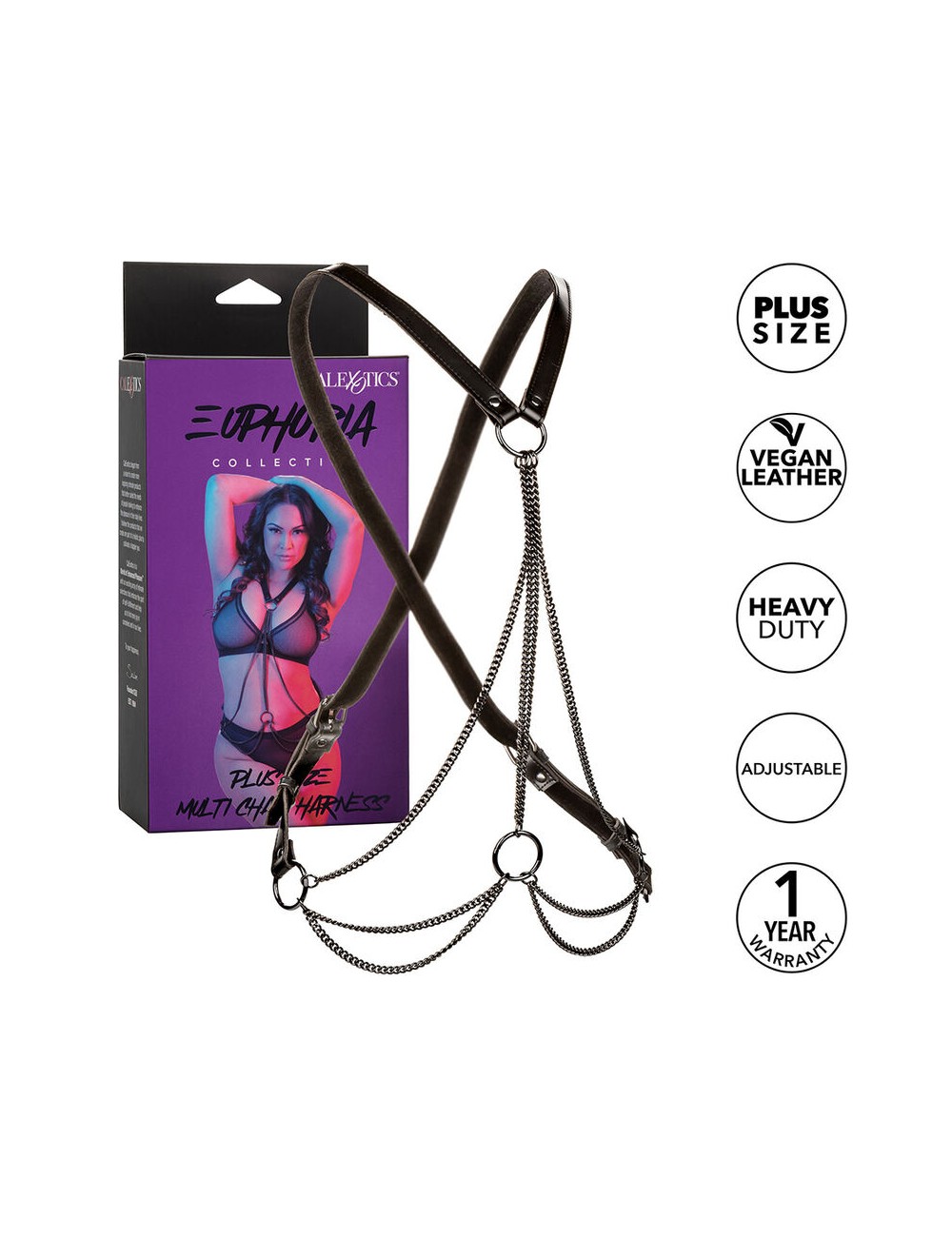 CALEXOTICS - EUPHORIA ARNÉS DE MÚLTIPLES CADENAS PREMIUM TALLA PLUS